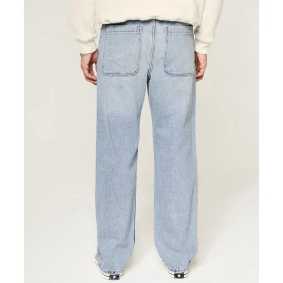 Hollister Baggy Wide-Leg Medium Wash Baggy Denim Jeans W30 L32 - Picture 2 of 5